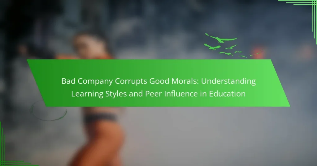 Bad Company Corrupts Good Morals: Understanding Learning Styles and Peer Influence in Education