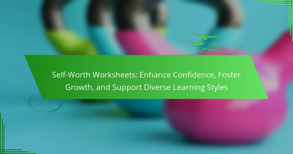 Self-Worth Worksheets: Enhance Confidence, Foster Growth, and Support Diverse Learning Styles