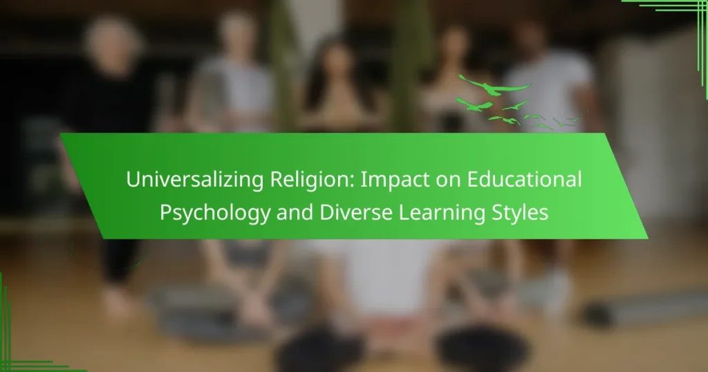 Universalizing Religion: Impact on Educational Psychology and Diverse Learning Styles