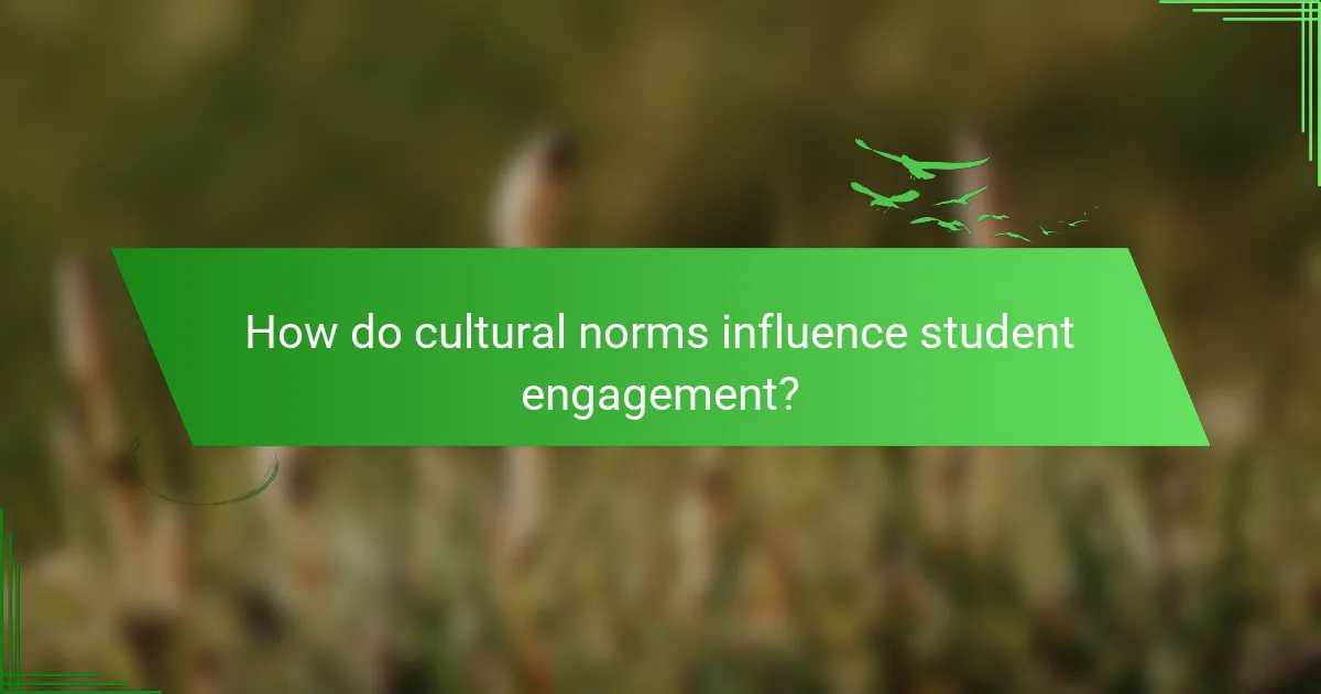 How do cultural norms influence student engagement?