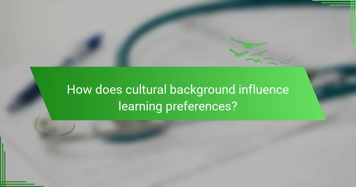 How does cultural background influence learning preferences?