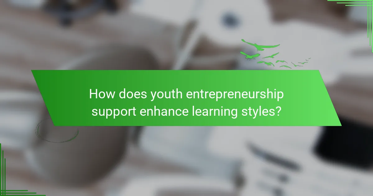 How does youth entrepreneurship support enhance learning styles?