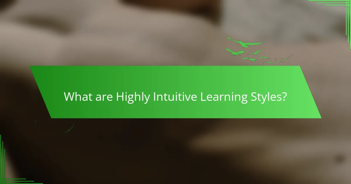 What are Highly Intuitive Learning Styles?