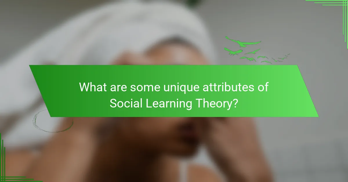 What are some unique attributes of Social Learning Theory?