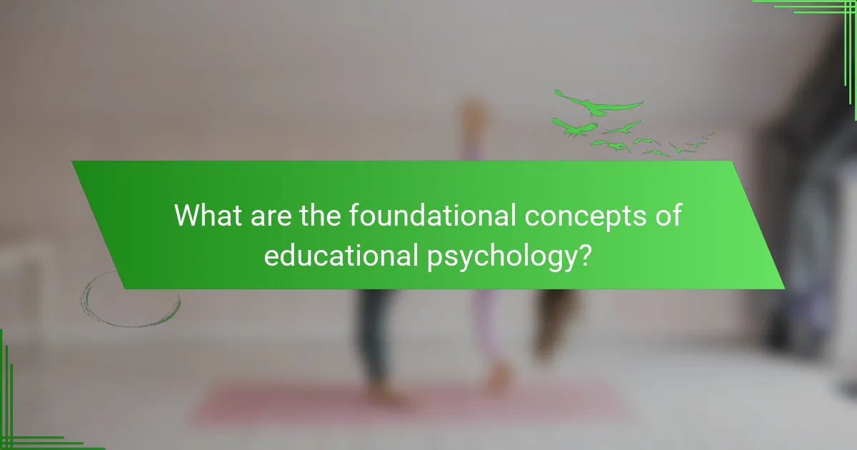 What are the foundational concepts of educational psychology?