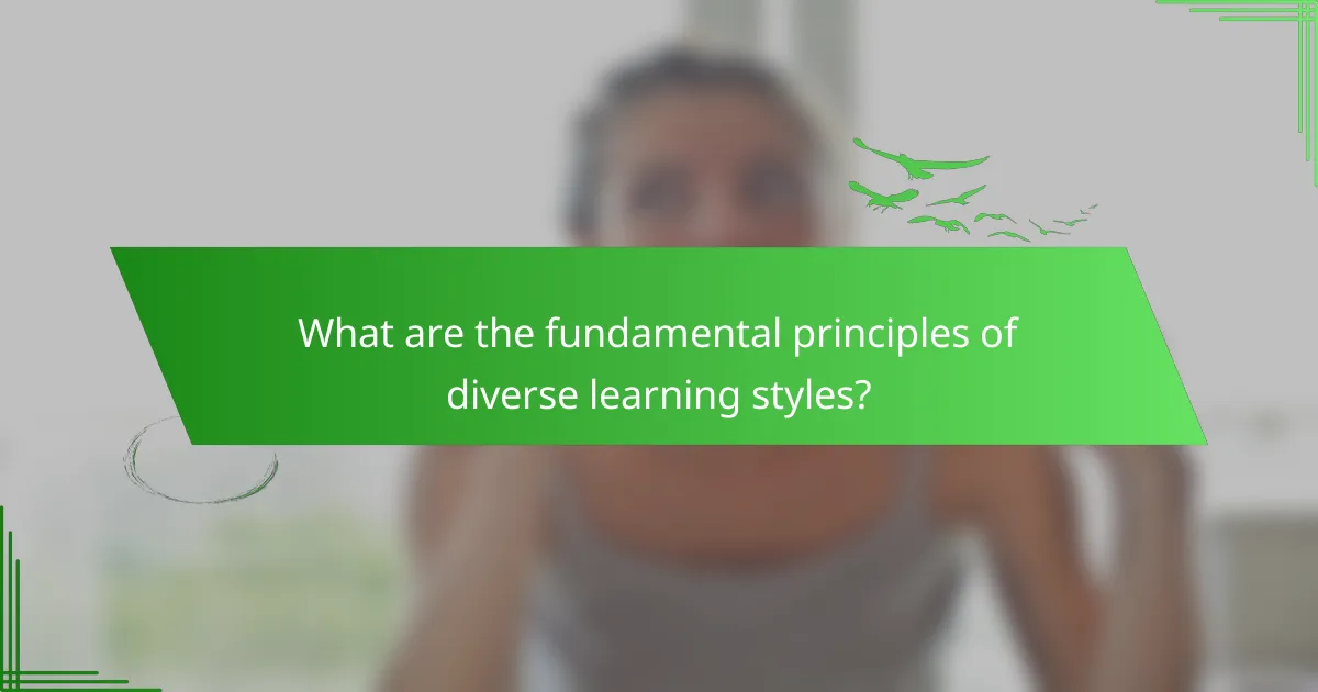 What are the fundamental principles of diverse learning styles?