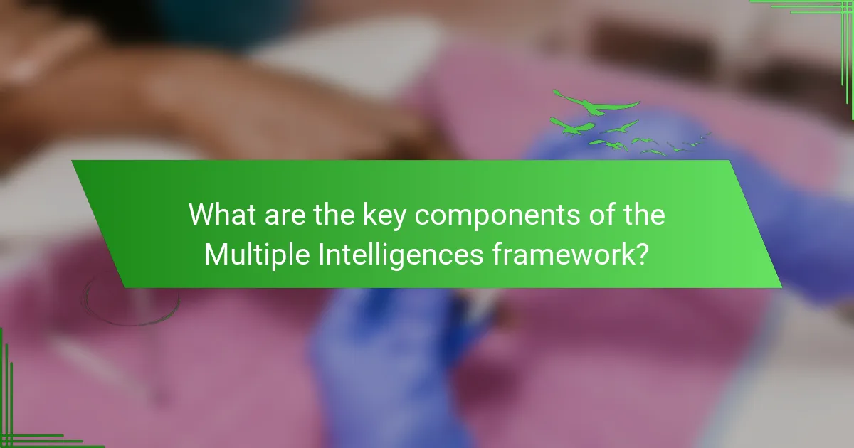 What are the key components of the Multiple Intelligences framework?