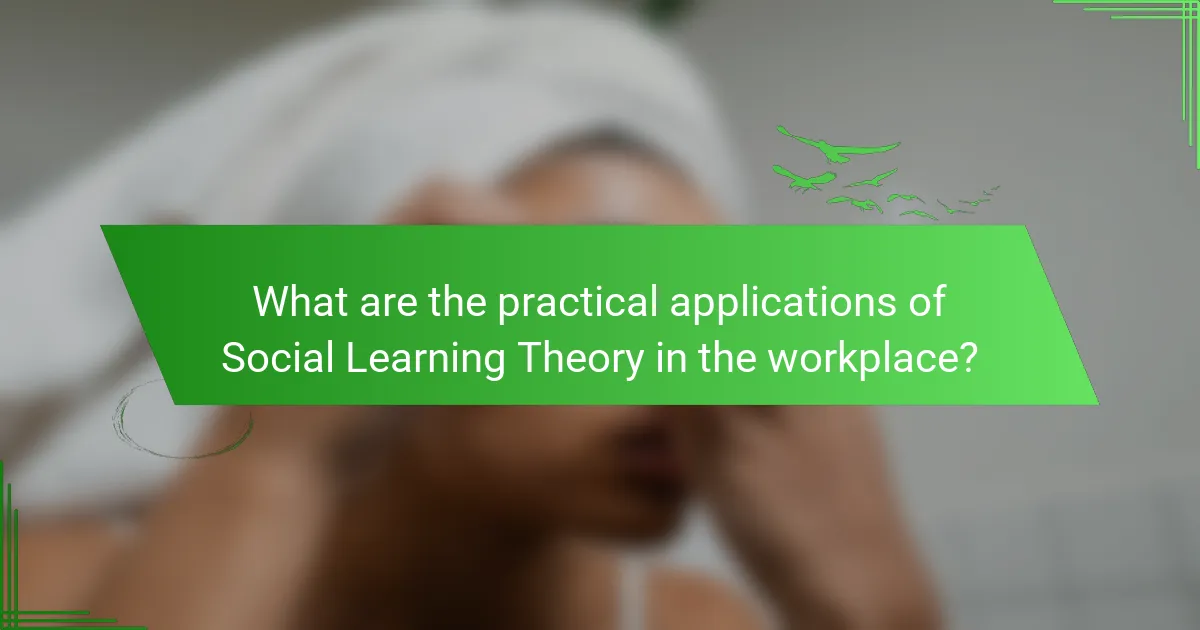 What are the practical applications of Social Learning Theory in the workplace?