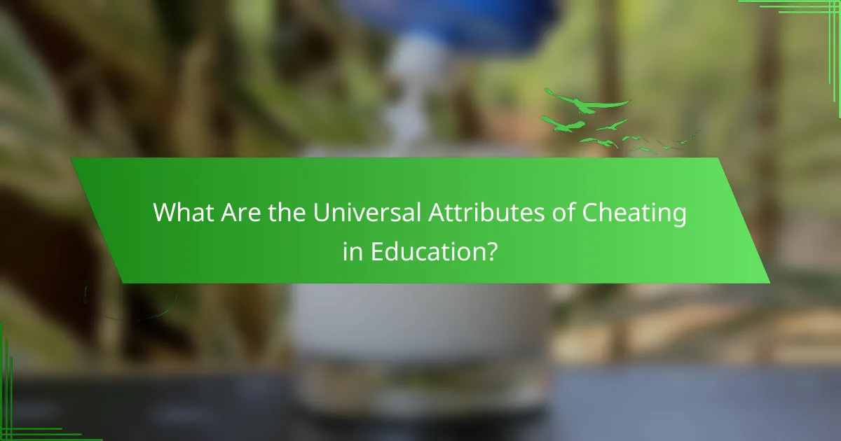 What Are the Universal Attributes of Cheating in Education?