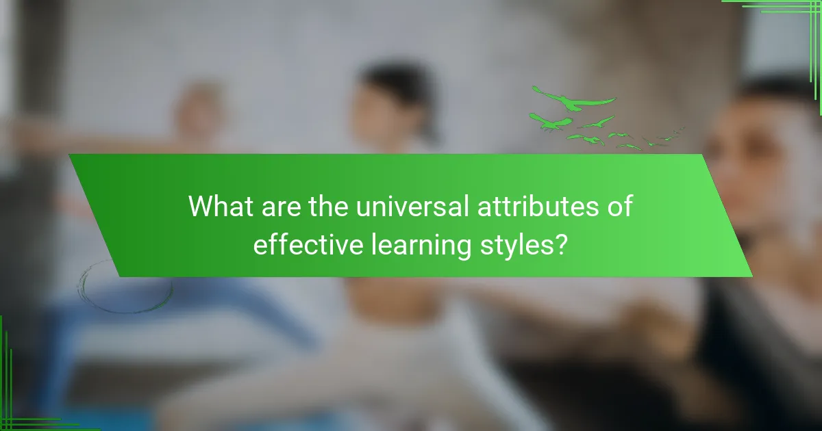 What are the universal attributes of effective learning styles?