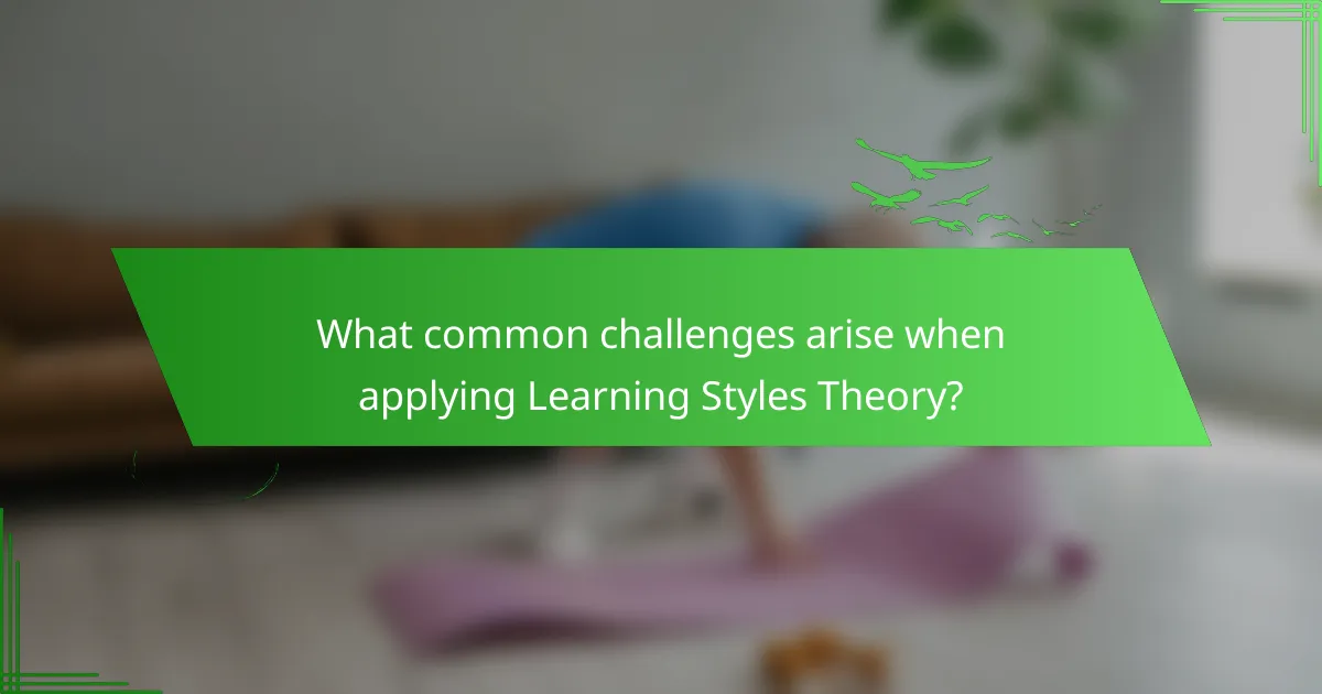 What common challenges arise when applying Learning Styles Theory?