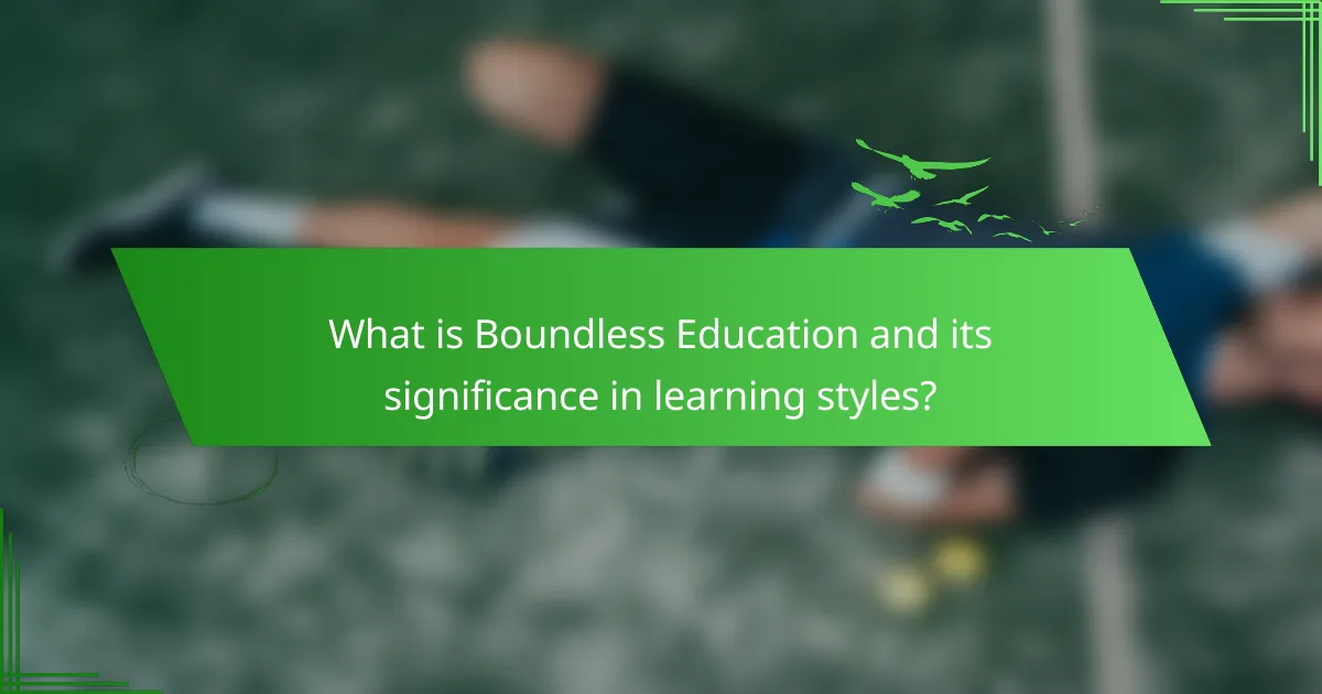 What is Boundless Education and its significance in learning styles?