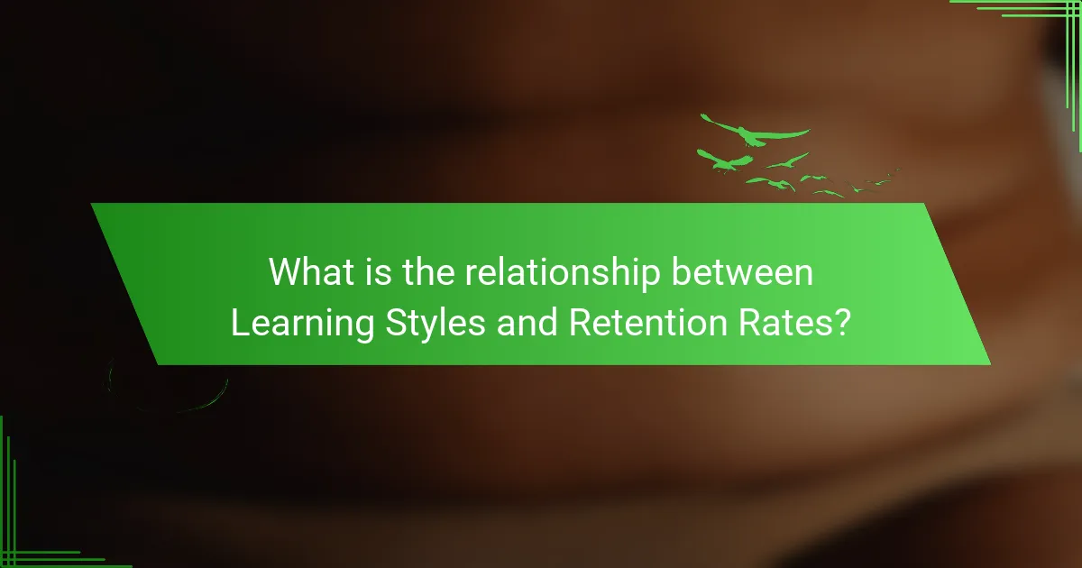 What is the relationship between Learning Styles and Retention Rates?