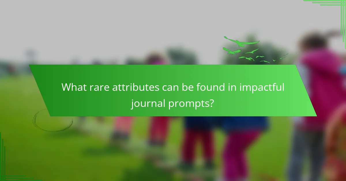What rare attributes can be found in impactful journal prompts?