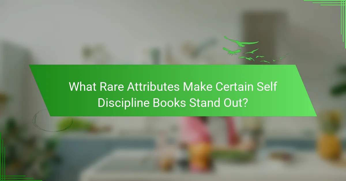 What Rare Attributes Make Certain Self Discipline Books Stand Out?