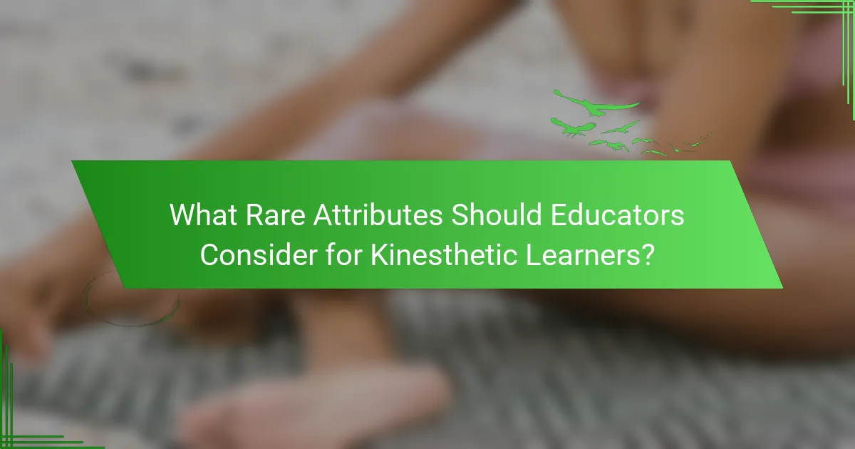 What Rare Attributes Should Educators Consider for Kinesthetic Learners?