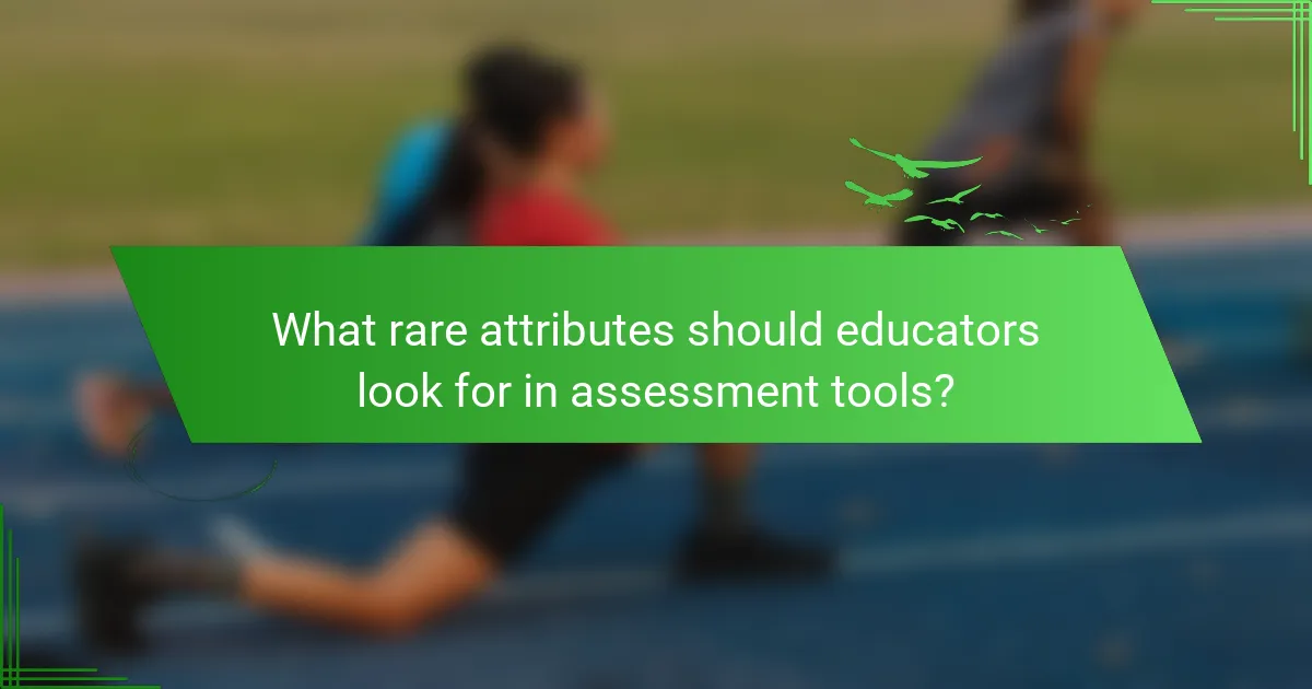 What rare attributes should educators look for in assessment tools?
