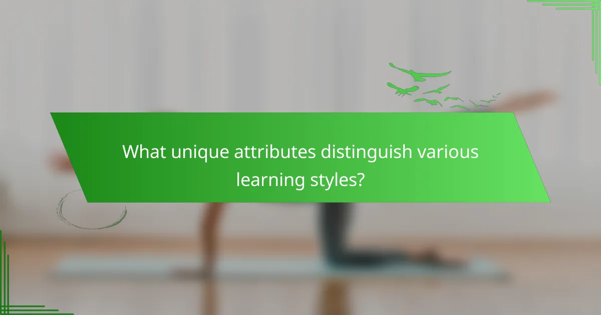 What unique attributes distinguish various learning styles?