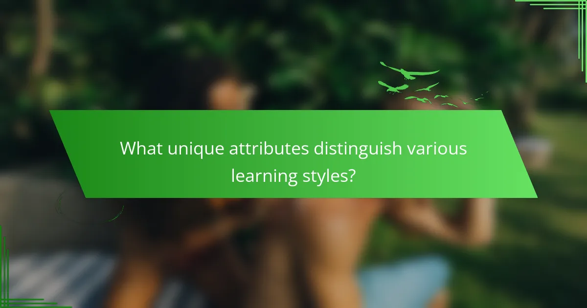 What unique attributes distinguish various learning styles?
